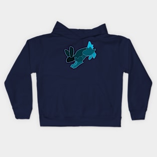 Abstract Blue Bunny Kids Hoodie